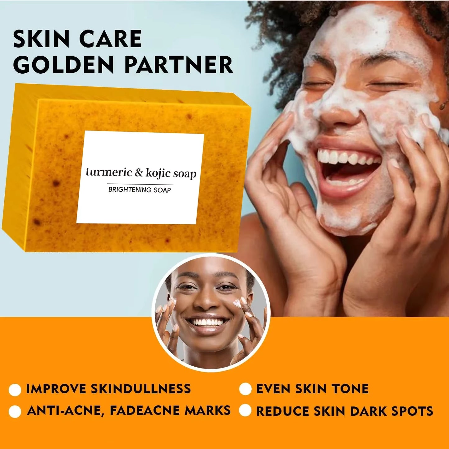 SkinGlow™ Kojic Turmeric Soap Bar