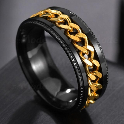 Back Gold Fidget Rings