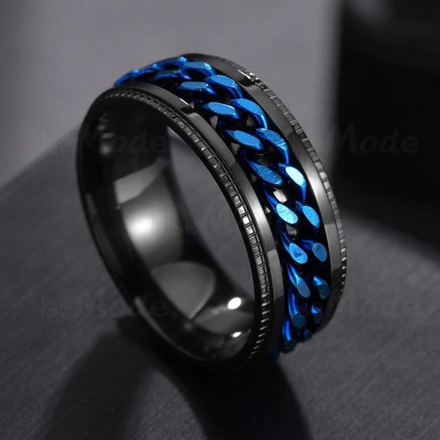 Black Blue Fidget Rings