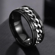 Black Silver Fidget Rings