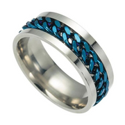 Silver Blue Fidget Rings