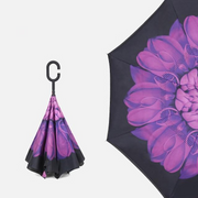 Purple Floral Inverted Umbrella