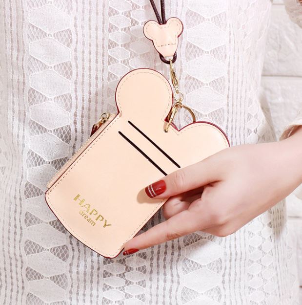 Minnie-Shaped Beige Card Holder