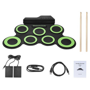 Black green portable electronic drum