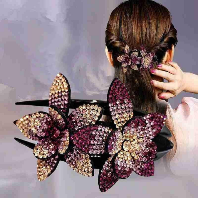 Purple Flower Hair Clip