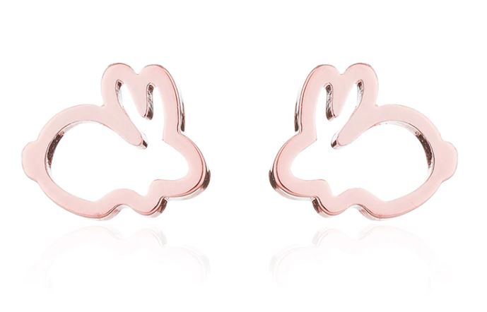 Rose Gold Bunny Ear Stud