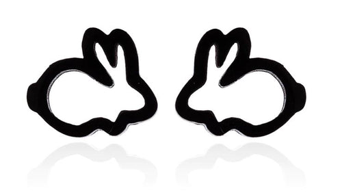 Black Bunny Ear Stud