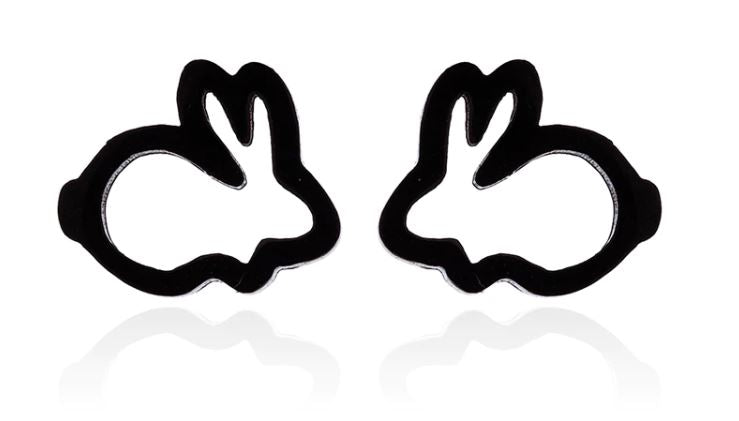 Black Bunny Ear Stud