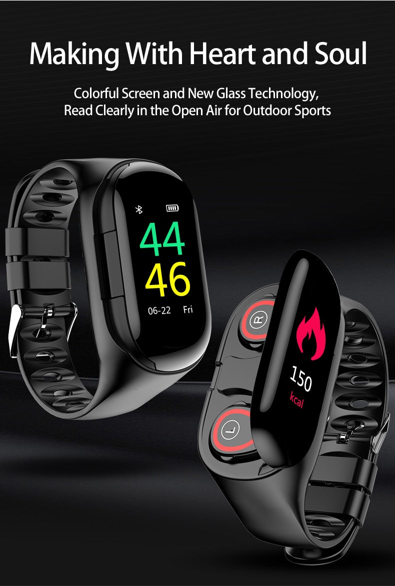 Smart Watch With Earbuds Function