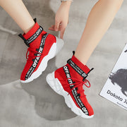Red High-Cut Sneakers