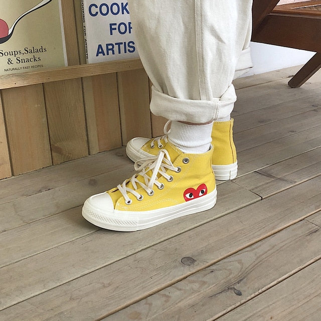 Yellow Hi-cut Sneakers