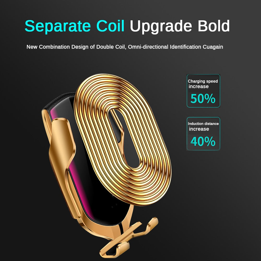 Gold Wireless Car Charger Function