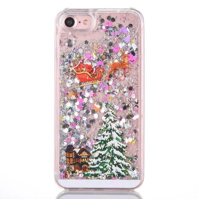 Silver Glitter Christmas iPhone Case
