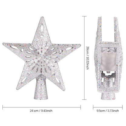 Silver Christmas Tree Star Size