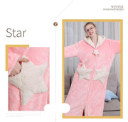 Star Pink Winter Hooded Dress