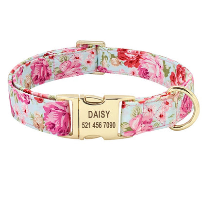 Pink Floral Pet Collar