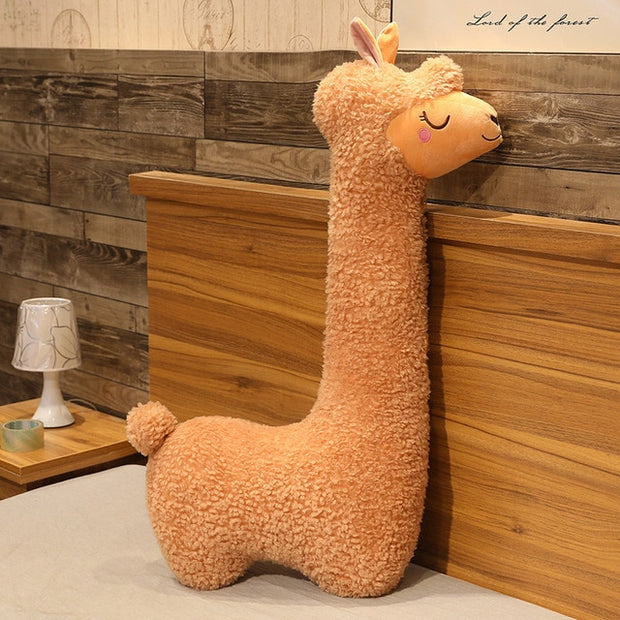 Long Brown Alpaca Plush Toy