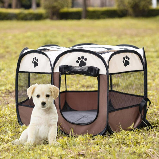 Brown Portable Pet Tent