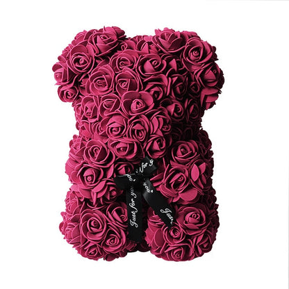 Rose Purple Flower Bear