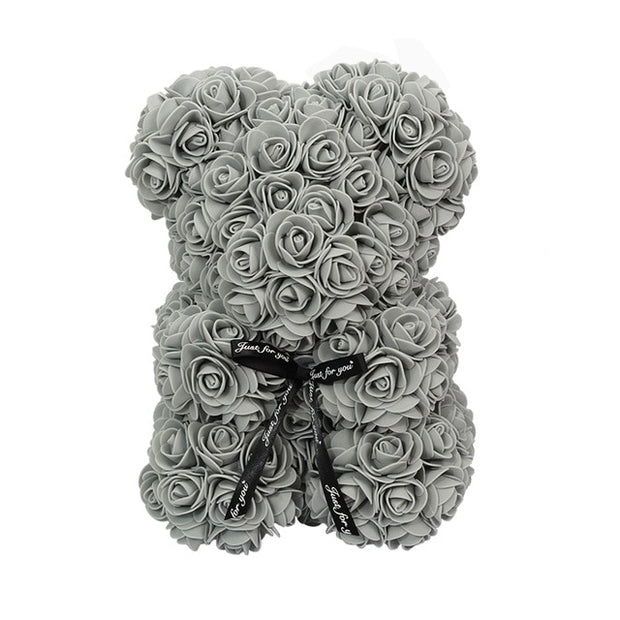 Rose Gray Flower Bear