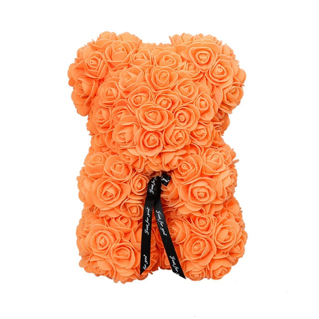 Rose Orange Flower Bear