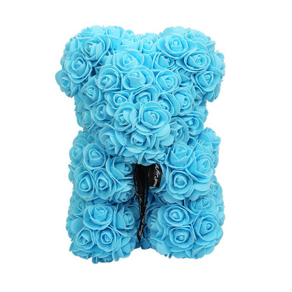 Rose Sky Blue Flower Bear