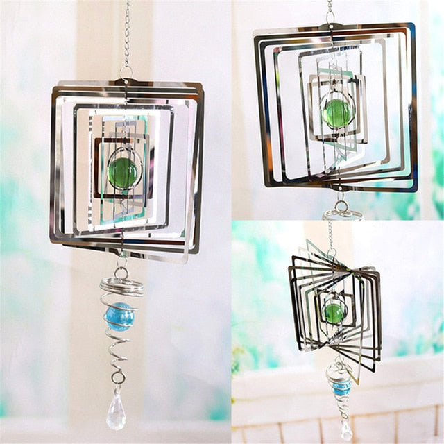 Square Rotating Wind Chime