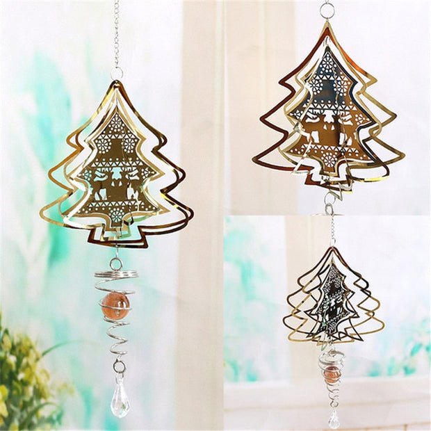 Gold Christmas Tree  Wind Chime