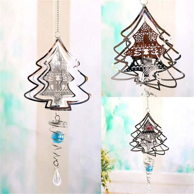 Silver Christmas Tree Wind Chime