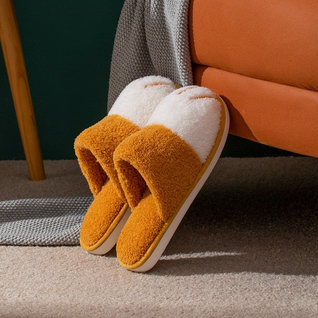 Yellow Cat Paw Slippers