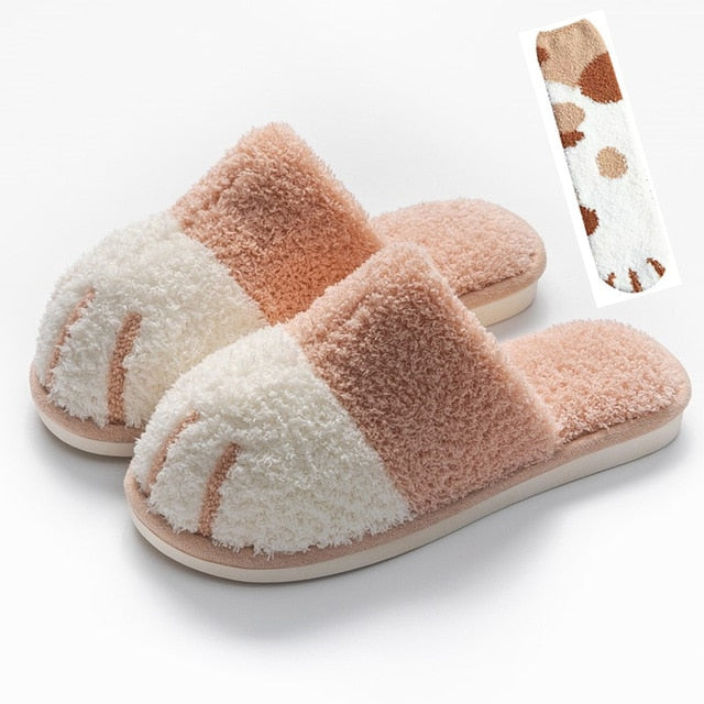 Pink Cat Paw Slippers