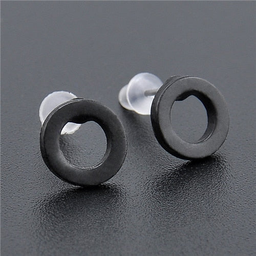 Black Circle Hollow Earrings