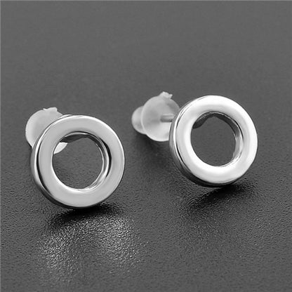 Silver Circle Hollow Earrings