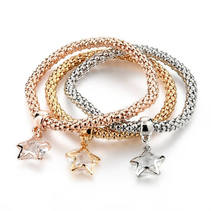 Star With Diamond Charm Bracelets