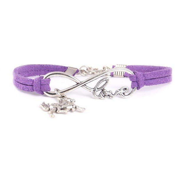 Purple Horse Infinity Love Bracelet