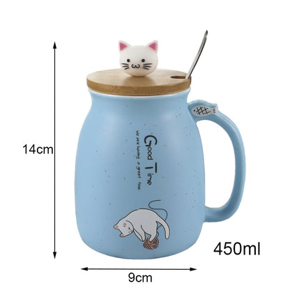 Blue Kitty Mug Size