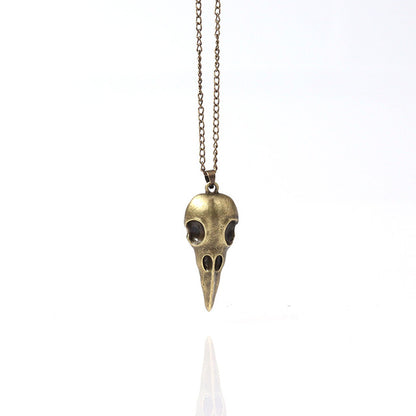 Gold Raven Skull Necklaces