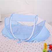 Blue Portable Mesh Baby Crib