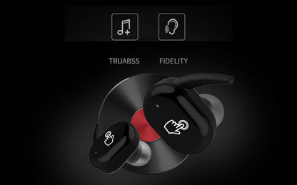 Wireless Black Earphone Headset Function