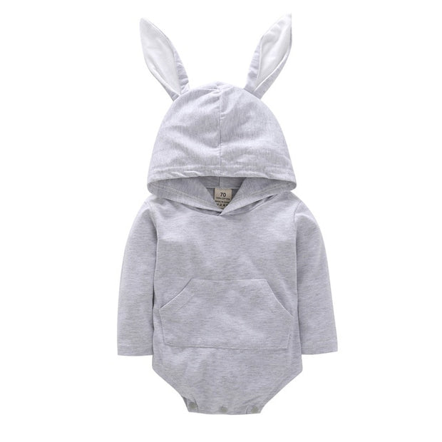 Grey Bunny Hooded Onesie