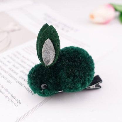 Dark Green Bunny Clip