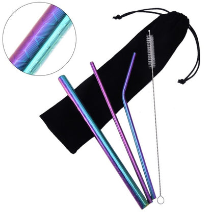 Purple Metal Straw