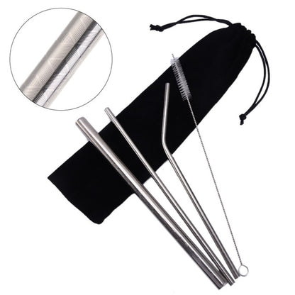 Silver Metal Straw
