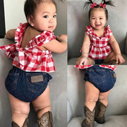 Red Plaid Baby Outfit