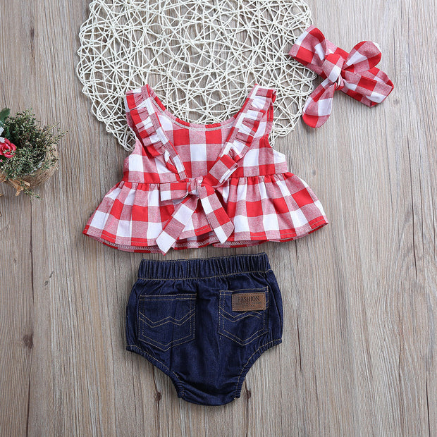 Red Plaid Baby Outfit